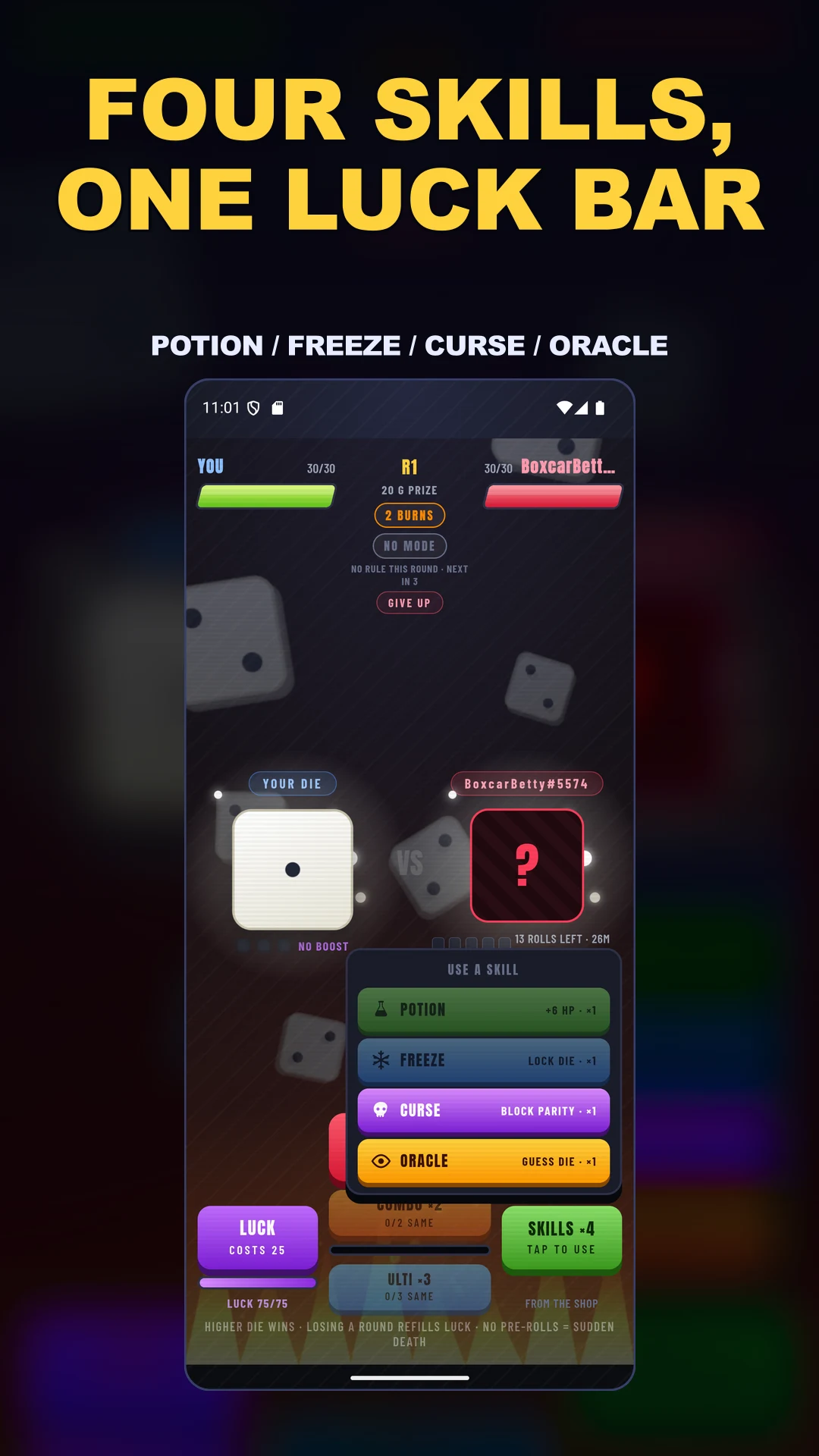 Roll Fighter: Dice Battle screenshot