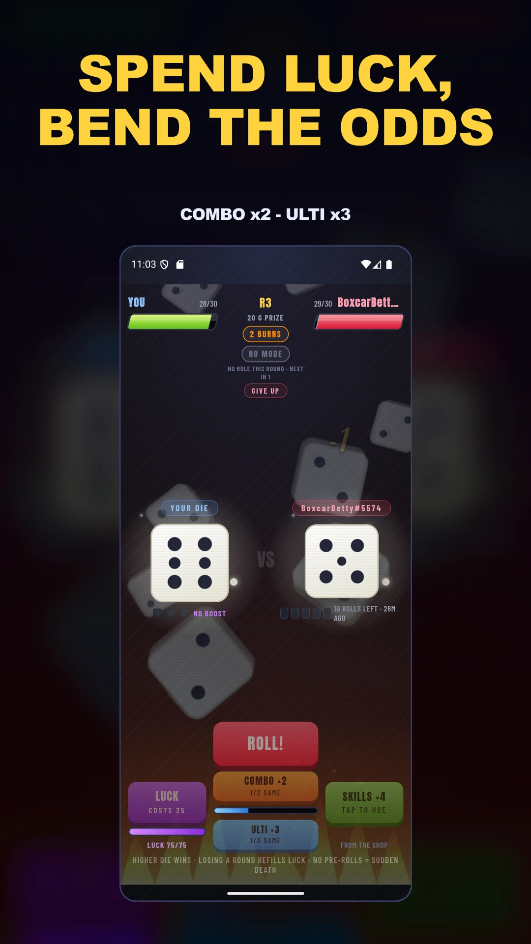 Roll Fighter: Dice Battle screenshot